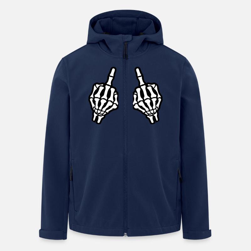 Middle Finger Hand Skeleton - Men’s Recycled Softshell Jacket by Stanley/Stella - navy