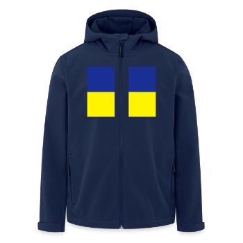 fahne_ukraine - Recycelte Männer Softshell-Jacke von Stanley/Stella - Navy - Vorne - AI Model Male 185 light (185cm)