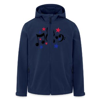 notes de musique et 3c étoiles - Veste softshell homme en polyester recyclé Stanley/Stella - marine - Devant - AI Model Male 185 light (185cm)