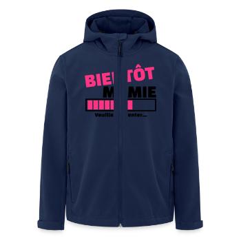 bientôt mamie - Veste softshell homme en polyester recyclé Stanley/Stella - marine - Devant - AI Model Male 185 light (185cm)