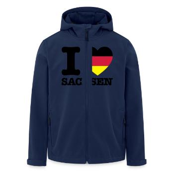 deutschland_sachsen_f3 - Men’s Recycled Softshell Jacket by Stanley/Stella - navy - Front - AI Model Male 185 light (185cm)