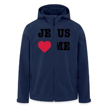 Jesus Love Me - Recycelte Männer Softshell-Jacke von Stanley/Stella - Navy - Vorne - AI Model Male 185 light (185cm)