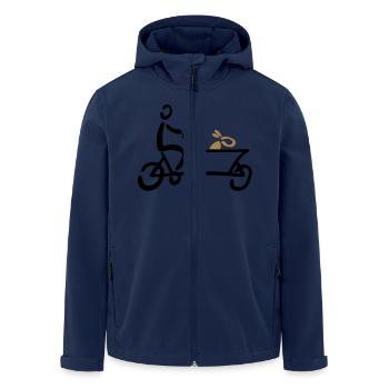 Bakfiets cargo bike bicycle dog - Men’s Recycled Softshell Jacket by Stanley/Stella - navy - Front - AI Model Male 185 light (185cm)