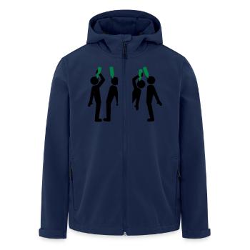 Funny 4 Beer Alcohol Drinking Friends Team Crew - Men’s Recycled Softshell Jacket by Stanley/Stella - navy - Front - AI Model Male 185 light (185cm)