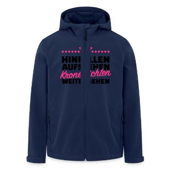 Krone richten weitergehen - Recycelte Männer Softshell-Jacke von Stanley/Stella - Navy - Vorne - AI Model Male 185 light (185cm)