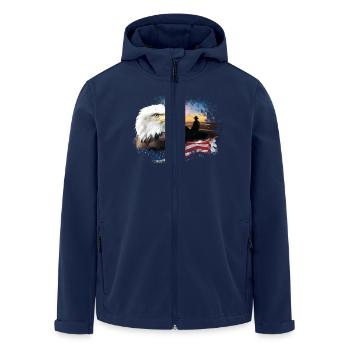 kl_linedance25b - Men’s Recycled Softshell Jacket by Stanley/Stella - navy - Front - AI Model Male 185 light (185cm)