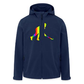 Bunter Unihockey Regenbogen - Recycelte Männer Softshell-Jacke von Stanley/Stella - Navy - Vorne - AI Model Male 185 light (185cm)