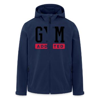 GYM ADDICTED - Men’s Recycled Softshell Jacket by Stanley/Stella - navy - Front - AI Model Male 185 light (185cm)