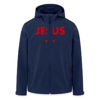 Jesus Cross - Men’s Recycled Softshell Jacket by Stanley/Stella - navy - Front - AI Model Male 185 light (185cm)