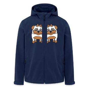 2 Dogs Pug Girls Women Girlfriends Team Girls - Men’s Recycled Softshell Jacket by Stanley/Stella - navy - Front - AI Model Male 185 light (185cm)