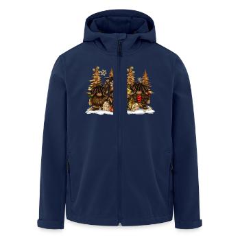 Afro Gnome Weihnachten - Recycelte Männer Softshell-Jacke von Stanley/Stella - Navy - Vorne - AI Model Male 185 light (185cm)