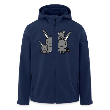 4 Bunnies Family Children Parents Four Siblings Cute - Men’s Recycled Softshell Jacket by Stanley/Stella - navy - Front - AI Model Male 185 light (185cm)