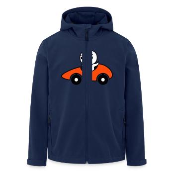 Vogel fährt schnell Auto Rennauto Sport Rennsport - Recycelte Männer Softshell-Jacke von Stanley/Stella - Navy - Vorne - AI Model Male 185 light (185cm)