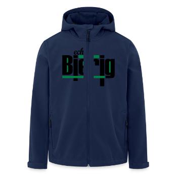 "echt Bierig" by Claudia-Moda - Recycelte Männer Softshell-Jacke von Stanley/Stella - Navy - Vorne - AI Model Male 185 light (185cm)