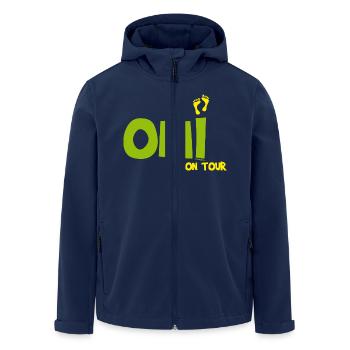 Omi on Tour - Recycelte Männer Softshell-Jacke von Stanley/Stella - Navy - Vorne - AI Model Male 185 light (185cm)