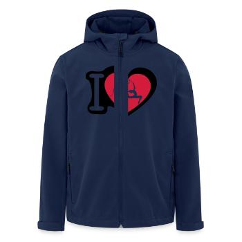 grs love heart heart gymnastique3 - Men’s Recycled Softshell Jacket by Stanley/Stella - navy - Front - AI Model Male 185 light (185cm)