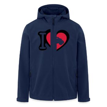 love heart heart quad 8022 - Men’s Recycled Softshell Jacket by Stanley/Stella - navy - Front - AI Model Male 185 light (185cm)