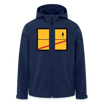 Ein-/Ausgangsschild mit deinem Text - Recycelte Männer Softshell-Jacke von Stanley/Stella - Navy - Vorne - AI Model Male 185 light (185cm)