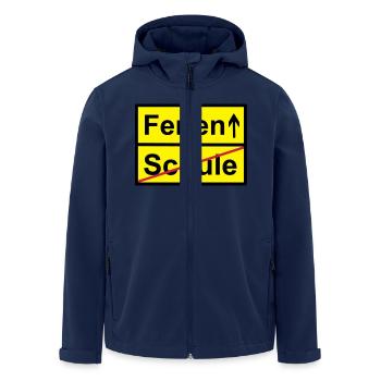 Schule Ferien Schild Vektor - Recycelte Männer Softshell-Jacke von Stanley/Stella - Navy - Vorne - AI Model Male 185 light (185cm)