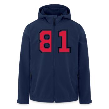 81__f2 - Men’s Recycled Softshell Jacket by Stanley/Stella - navy - Front - AI Model Male 185 light (185cm)