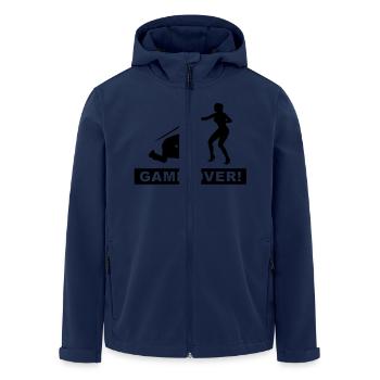 cerf la nuit - Veste softshell homme en polyester recyclé Stanley/Stella - marine - Devant - AI Model Male 185 light (185cm)