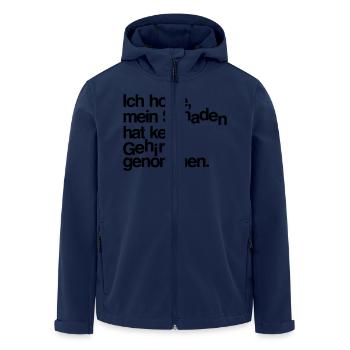 J'espère que mon dommages a pris pas de cerveau. - Veste softshell homme en polyester recyclé Stanley/Stella - marine - Devant - AI Model Male 185 light (185cm)