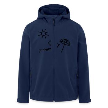 Read sunbathing & newspaper - Men’s Recycled Softshell Jacket by Stanley/Stella - navy - Front - AI Model Male 185 light (185cm)