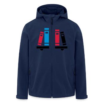 Bücher - Recycelte Männer Softshell-Jacke von Stanley/Stella - Navy - Vorne - AI Model Male 185 light (185cm)