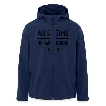 Régime - Diète - Gros - Grosse - Humour - Marrant - Veste softshell homme en polyester recyclé Stanley/Stella - marine - Devant - AI Model Male 185 light (185cm)
