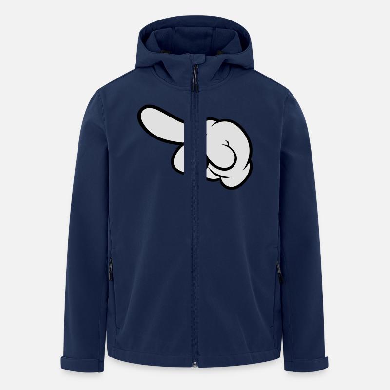 Comic Hand Pointing (Left) - Men’s Recycled Softshell Jacket by Stanley/Stella - navy
