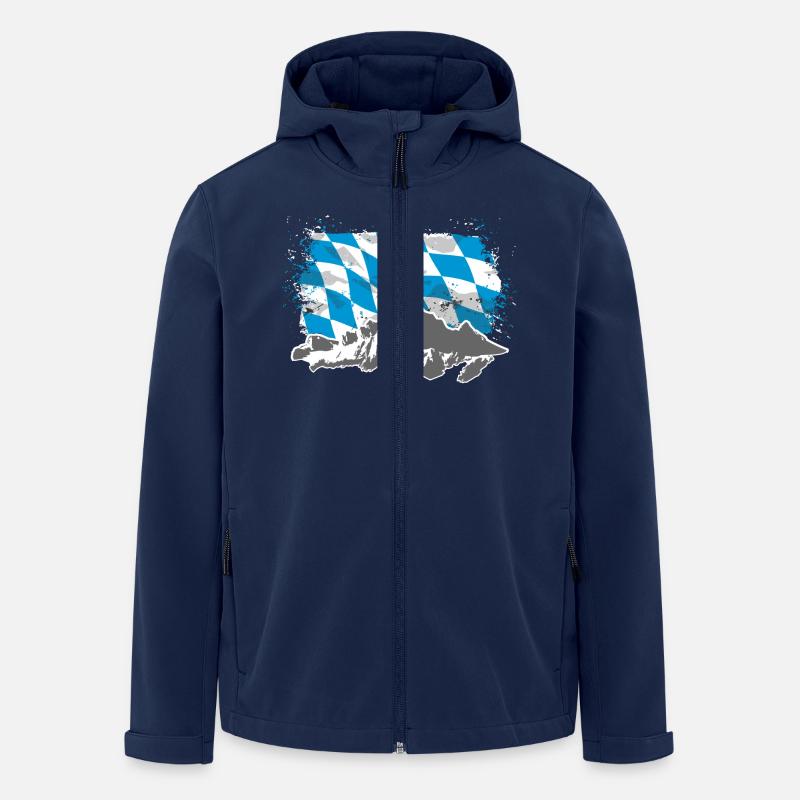 Bayern - Flagge & Berge - Recycelte Männer Softshell-Jacke von Stanley/Stella - Navy