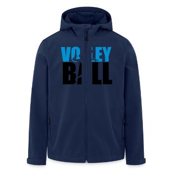 text mann junge sprung aufschlag silhouette schatt - Recycelte Männer Softshell-Jacke von Stanley/Stella - Navy - Vorne - AI Model Male 185 light (185cm)