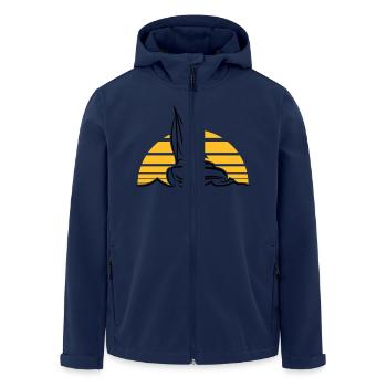 soleil coucher de soleil lever du soleil bateau à - Veste softshell homme en polyester recyclé Stanley/Stella - marine - Devant - AI Model Male 185 light (185cm)