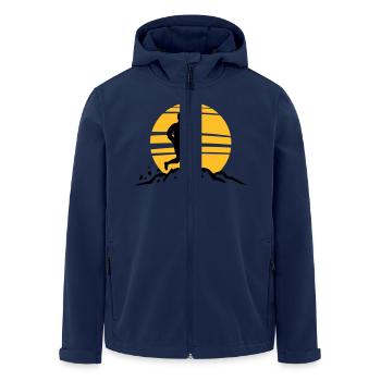 Sport - Jogger Berge Sonne - Recycelte Männer Softshell-Jacke von Stanley/Stella - Navy - Vorne - AI Model Male 185 light (185cm)