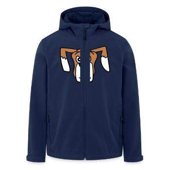 Hund Gesicht Kleines Glückliches Haustier Kopf Süß - Recycelte Männer Softshell-Jacke von Stanley/Stella - Navy - Vorne - AI Model Male 185 light (185cm)