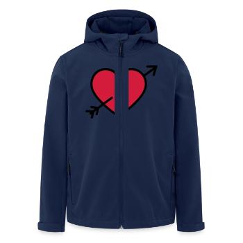 Heart Symbol Arrow - Men’s Recycled Softshell Jacket by Stanley/Stella - navy - Front - AI Model Male 185 light (185cm)