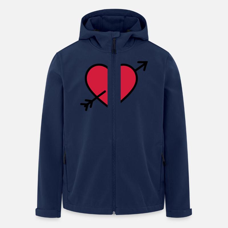 Symbole de coeur Flèche - Veste softshell homme en polyester recyclé Stanley/Stella - marine