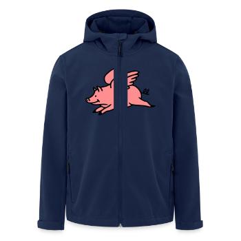 Flying Pig - Men’s Recycled Softshell Jacket by Stanley/Stella - navy - Front - AI Model Male 185 light (185cm)