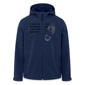 Boris Vian "What good move mountains - Men’s Recycled Softshell Jacket by Stanley/Stella - navy - Front - AI Model Male 185 light (185cm)