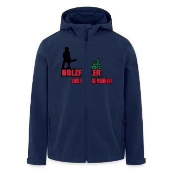 lumberjack - Men’s Recycled Softshell Jacket by Stanley/Stella - navy - Front - AI Model Male 185 light (185cm)