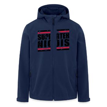 Weinlese-Bär Nicois - Recycelte Männer Softshell-Jacke von Stanley/Stella - Navy - Vorne - AI Model Male 185 light (185cm)