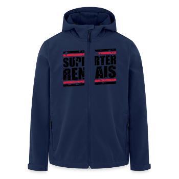 Weinlese-Bär Rennais - Recycelte Männer Softshell-Jacke von Stanley/Stella - Navy - Vorne - AI Model Male 185 light (185cm)