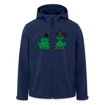 Mariage - JGA - mariée - Paire - Frog Couple - 3C - Veste softshell homme en polyester recyclé Stanley/Stella - marine - Devant - AI Model Male 185 light (185cm)