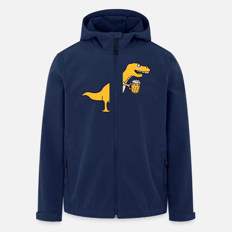 Funny Drunken T-Rex Dino - Men’s Recycled Softshell Jacket by Stanley/Stella - navy