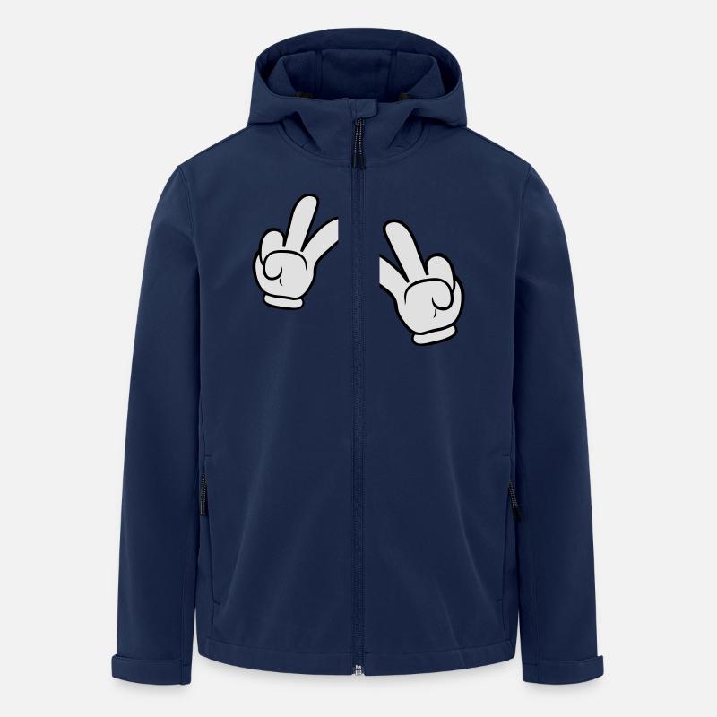 Comic Hands Peace Sign - Men’s Recycled Softshell Jacket by Stanley/Stella - navy