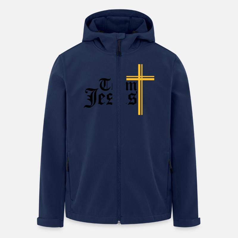 team crew kreuz herr jesus logo symbol design chri - Recycelte Männer Softshell-Jacke von Stanley/Stella - Navy