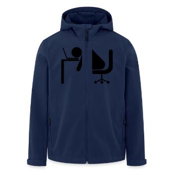 homme travail bureau chaise dort dormir - Veste softshell homme en polyester recyclé Stanley/Stella - marine - Devant - AI Model Male 185 light (185cm)