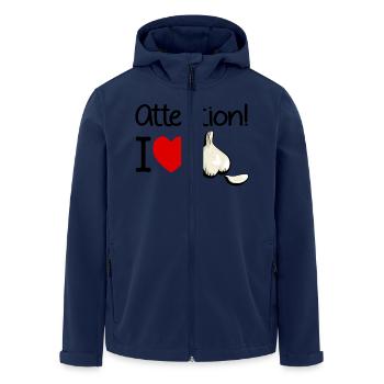 Knoblauch Achtung Kochen Geruch Geschenk - Recycelte Männer Softshell-Jacke von Stanley/Stella - Navy - Vorne - AI Model Male 185 light (185cm)