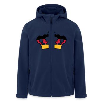 couronne roi reine prince princesse motif Allemagn - Veste softshell homme en polyester recyclé Stanley/Stella - marine - Devant - AI Model Male 185 light (185cm)