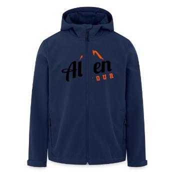 alpen tour design - Recycelte Männer Softshell-Jacke von Stanley/Stella - Navy - Vorne - AI Model Male 185 light (185cm)